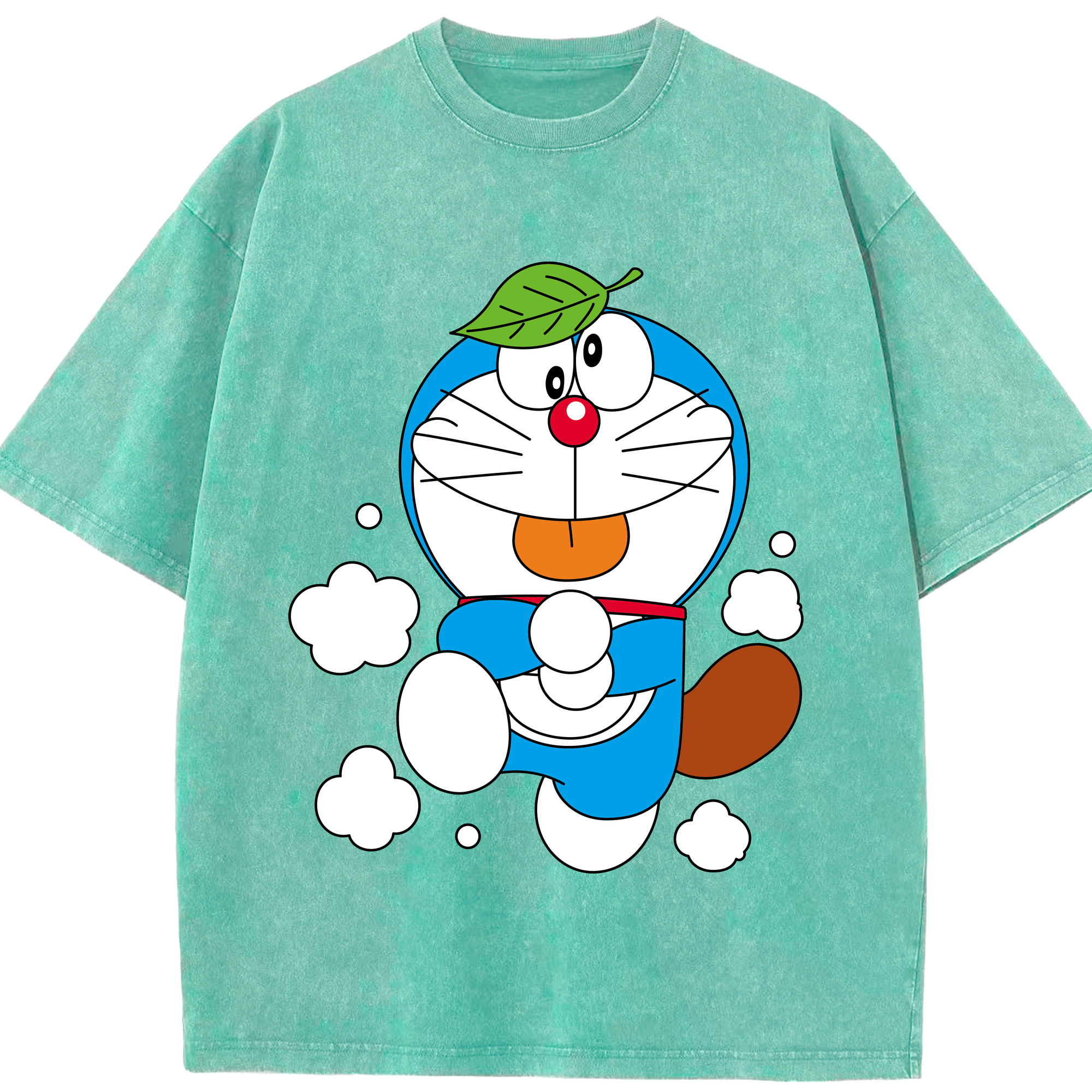 （画像用） ドラえもん Doraemon 綿100% ヴィンテージ風 半袖Tシャツ（フロントプリント）